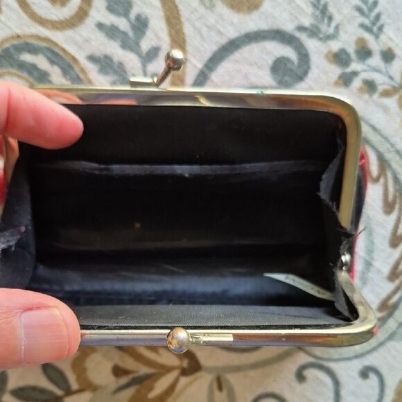 Red Mini Clutch with Silver Accents - Picture 2 of 8